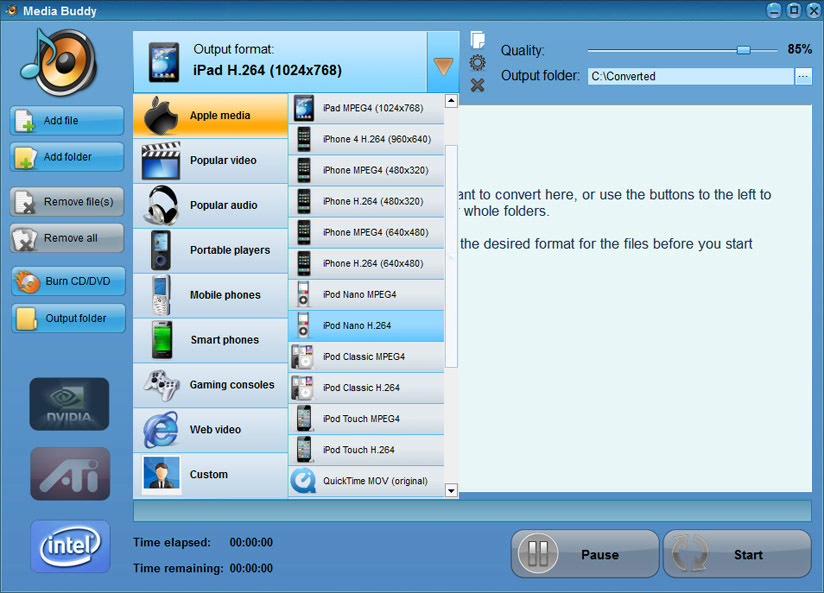 Converting audio with SoundTaxi Media Converter